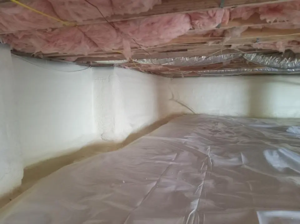 Crawl space encapsulation with closed-cell spray foam for Commercial Roof Restoration in Fruitridge Pocket